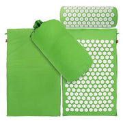 Yoga Lotus Spike Acupressure Mat Pillow Set Back Body Massager Acupuncture Cushion Mat Relieve Stress Tension Pain w/ Carry Bag