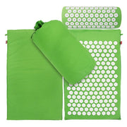 Yoga Lotus Spike Acupressure Mat Pillow Set Back Body Massager Acupuncture Cushion Mat Relieve Stress Tension Pain w/ Carry Bag